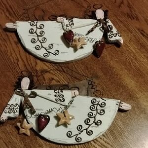 X-008 Decorative Hanging Angels with Detailed Wire and Metal Embellishments